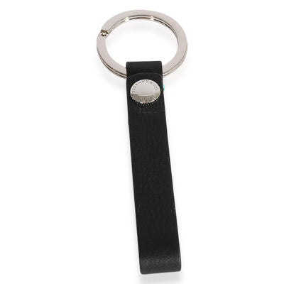 Tiffany & Co. Black & Teal Leather Snap Loop Keychain