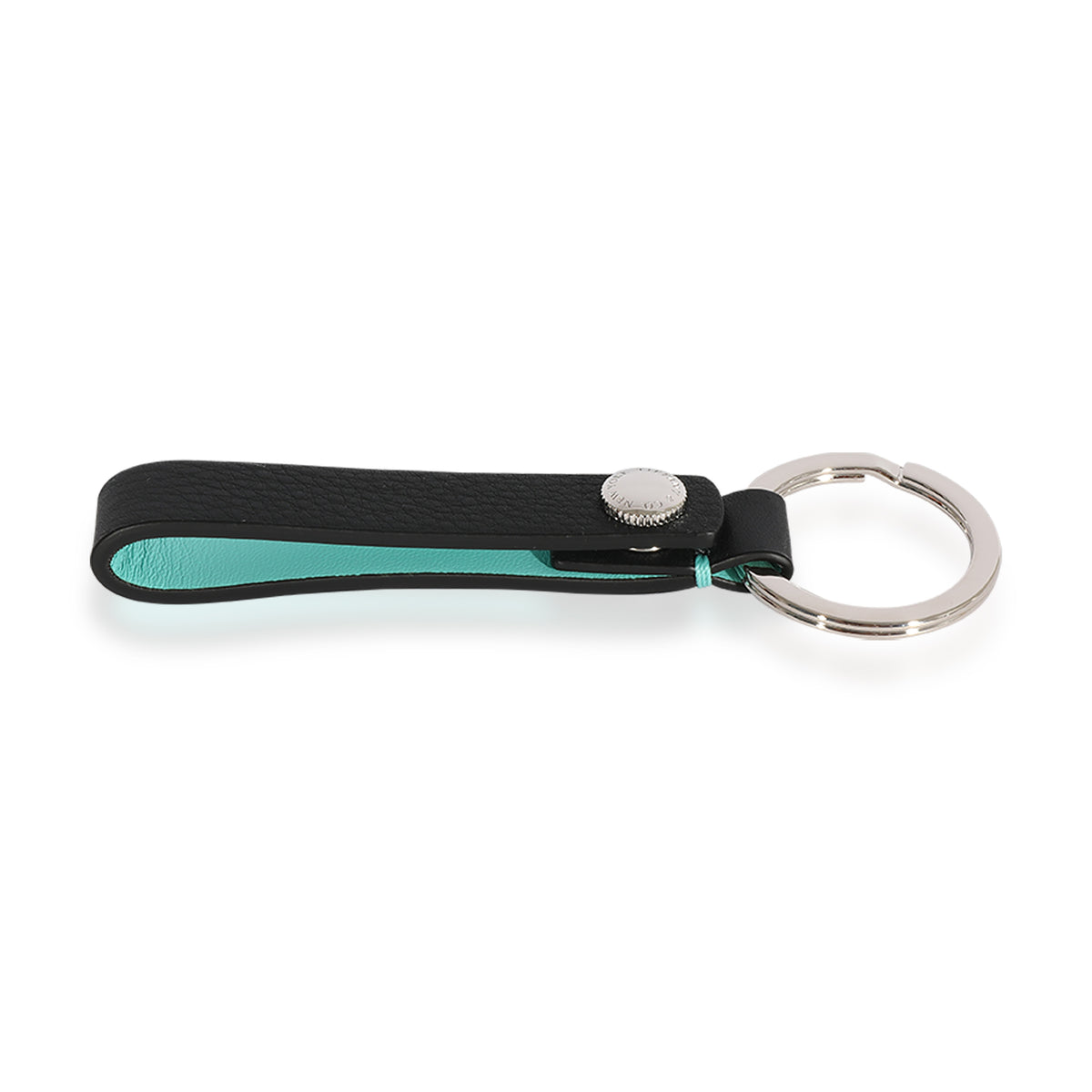 Tiffany & Co. Black & Teal Leather Snap Loop Keychain | myGemma | Item ...