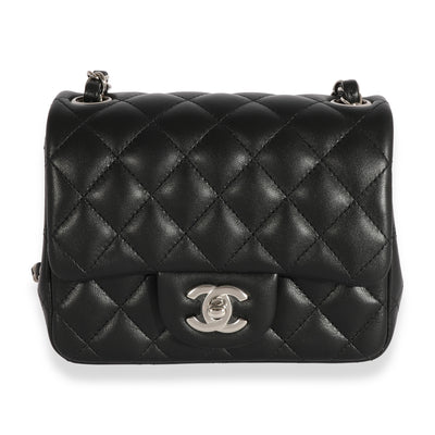 Chanel Black Quilted Lambskin Mini Square Classic Flap Bag