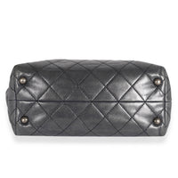 Chanel Metallic Blue Quilted Calfskin Shopping In Chains Tote