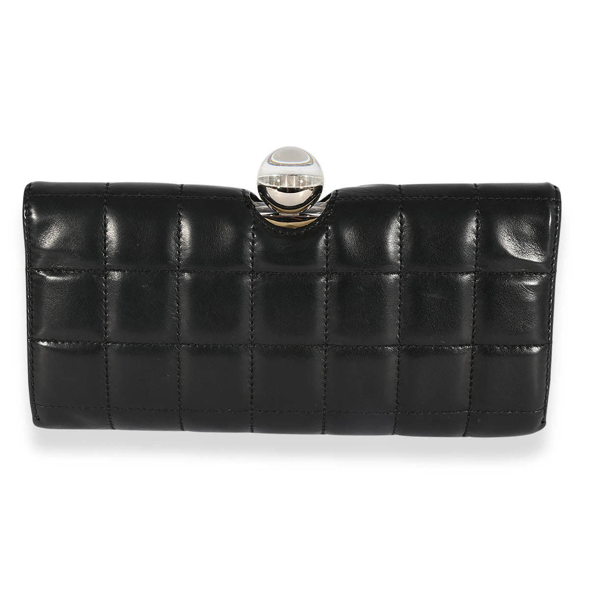 Chanel Black & White Lambskin Chocolate Bar Clutch