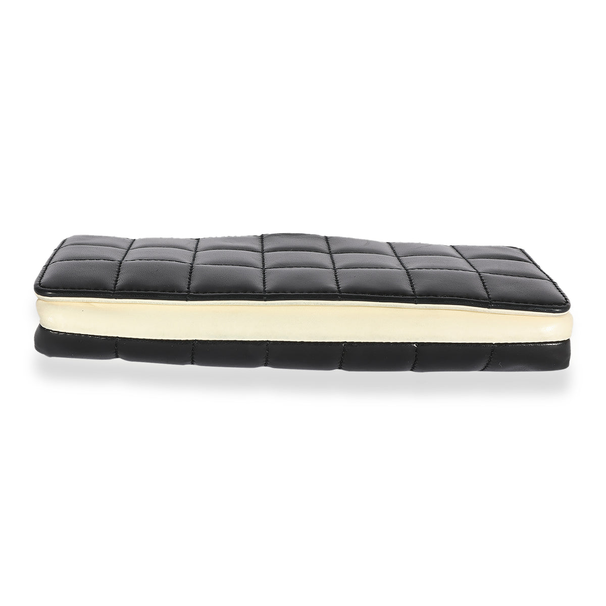 Chanel Black & White Lambskin Chocolate Bar Clutch