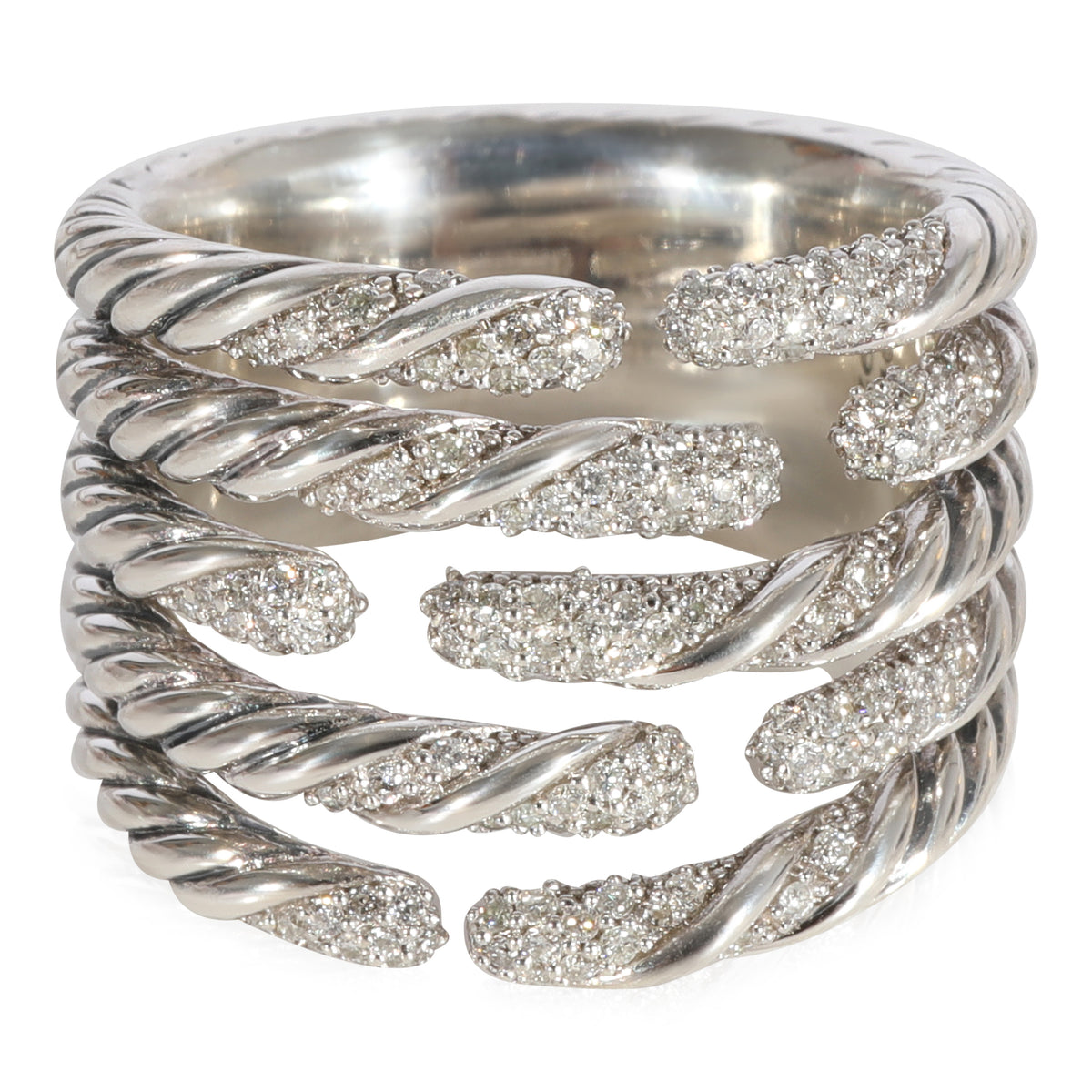 David Yurman Willow Diamond Ring in Sterling Silver 0.35 CTW