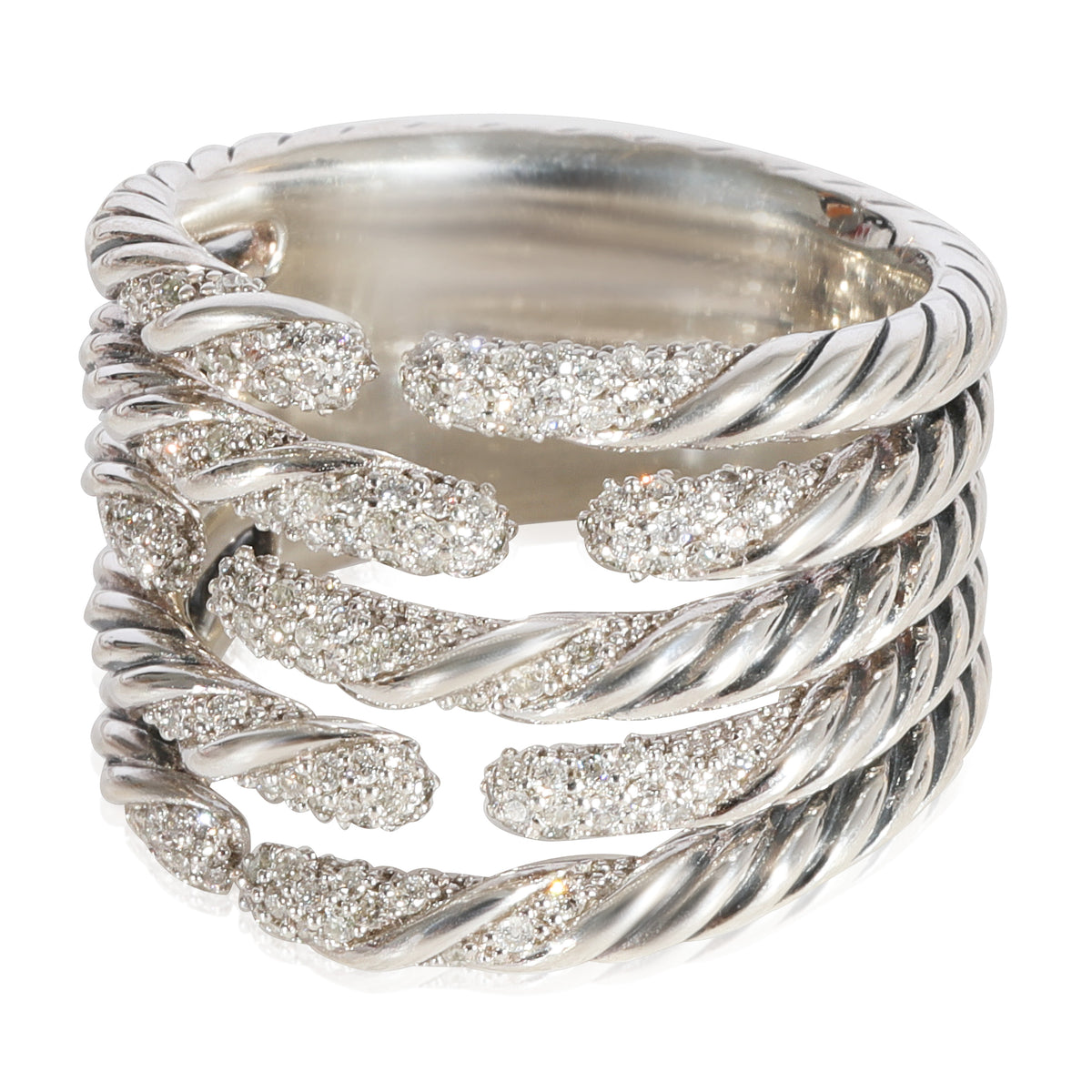 David Yurman Willow Diamond Ring in Sterling Silver 0.35 CTW