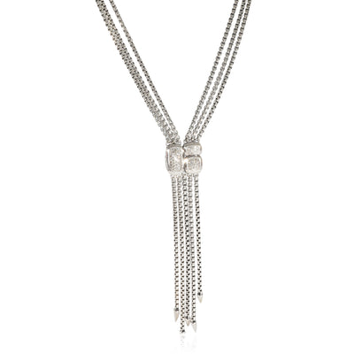 David Yurman Confetti Diamond Lariat Style Necklace, Sterling Silver 0.1 CTW