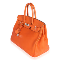 Hermès Orange Togo Birkin 35 PHW