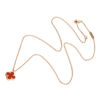 Van Cleef & Arpels Sweet Alhambra Carnelian Pendant in 18K Rose Gold