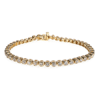 Bezel Set Diamond Tennis Bracelet in 14k Yellow Gold 3.33 CTW