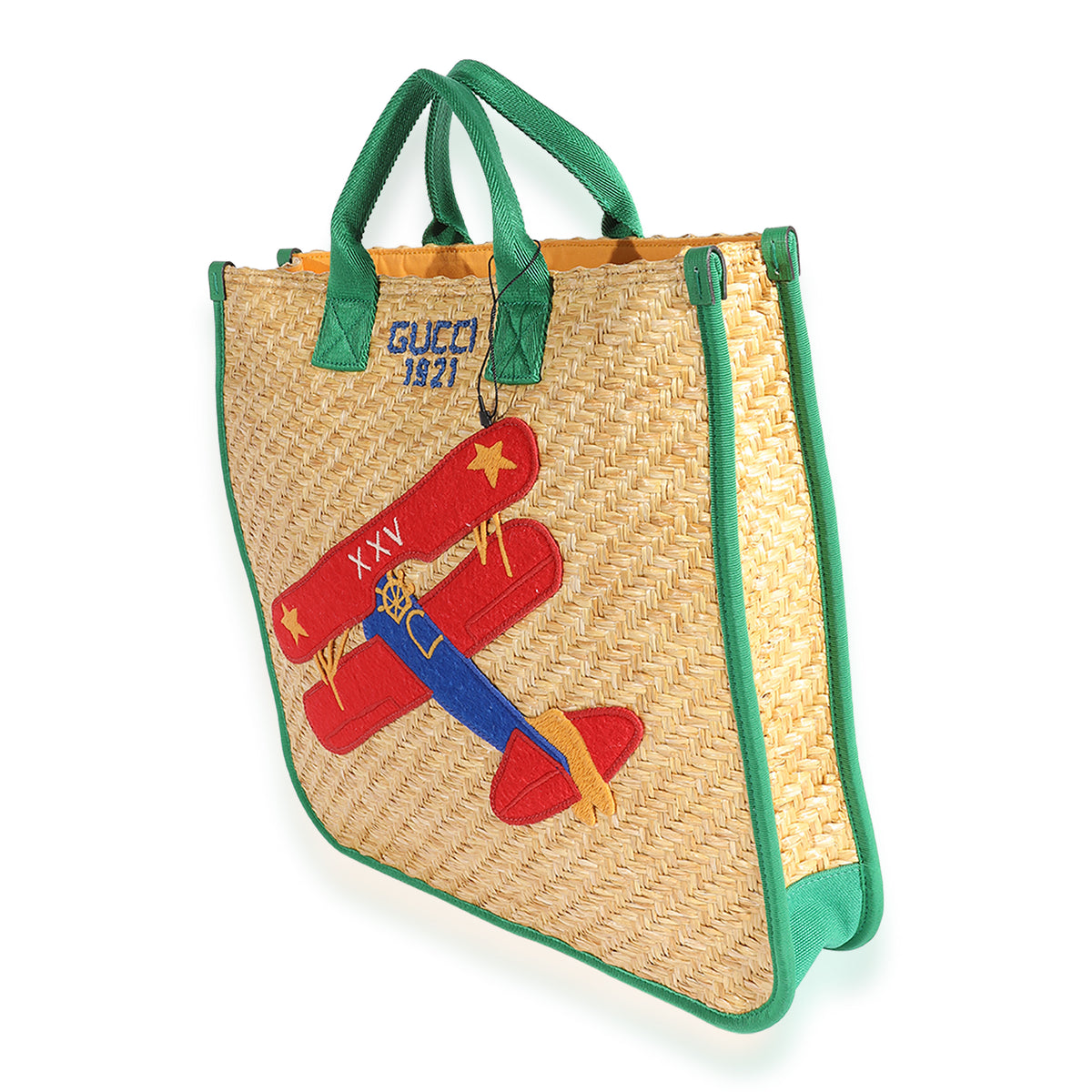 Multicolor Airplane Raffia Kid's Tote