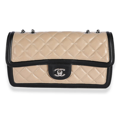 Tricolor Quilted Lambskin Medium Graphic Flap Bag