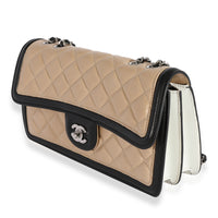Tricolor Quilted Lambskin Medium Graphic Flap Bag