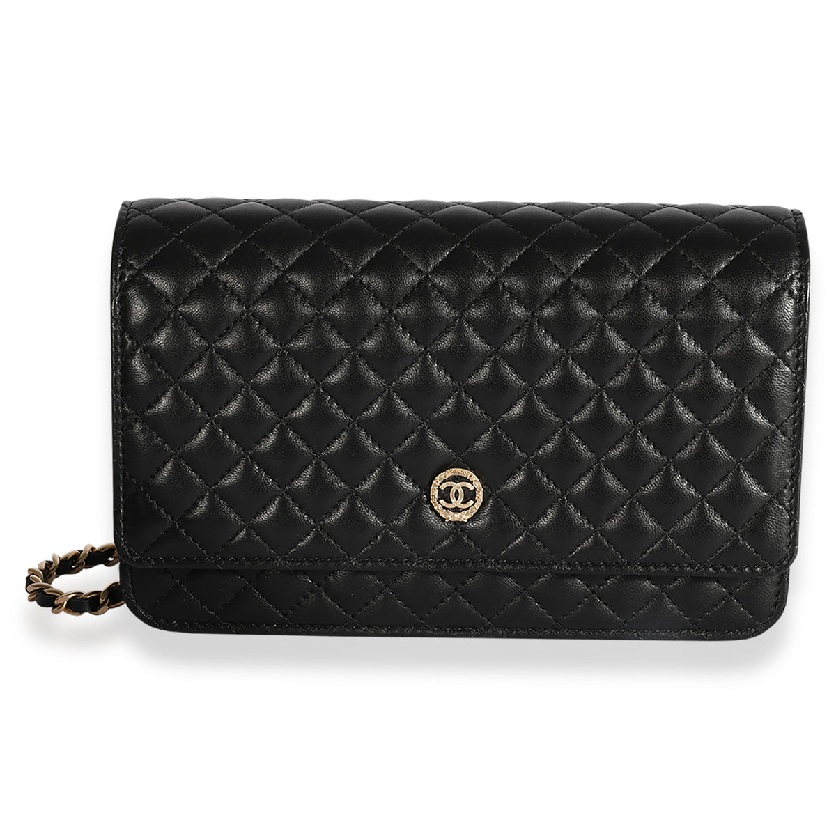 Chanel Black Quilted Lambskin Chanel Crest Wallet On Chain, myGemma