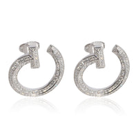 Tiffany & Co. T Open Hoop Diamond Earrings in 18k White Gold 0.48 CTW