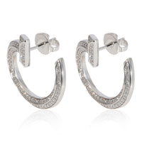 Tiffany & Co. T Open Hoop Diamond Earrings in 18k White Gold 0.48 CTW