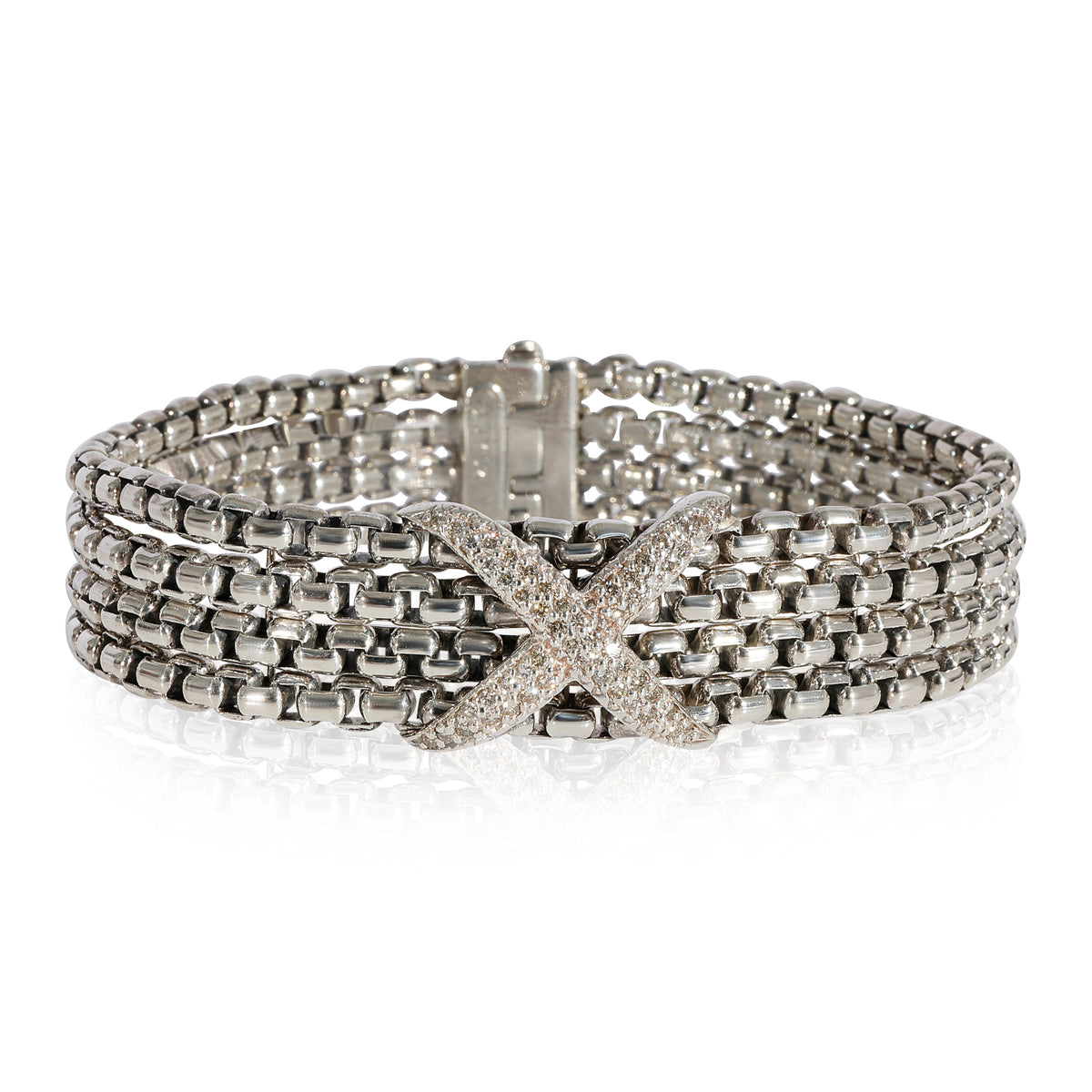 David Yurman Multi Strand Diamond Bracelet in Sterling Silver 0.25 CTW