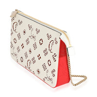 Christian Louboutin White Perforated Leather Loubila Shoulder Bag