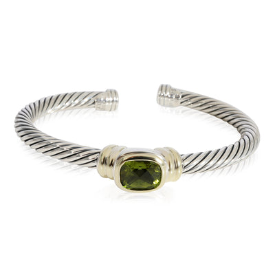 David Yurman Noblesse Cuff Peridot Bracelet in 14K Yellow Gold/Sterling Silver