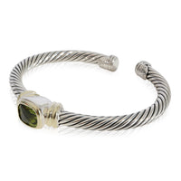 David Yurman Noblesse Cuff Peridot Bracelet in 14K Yellow Gold/Sterling Silver