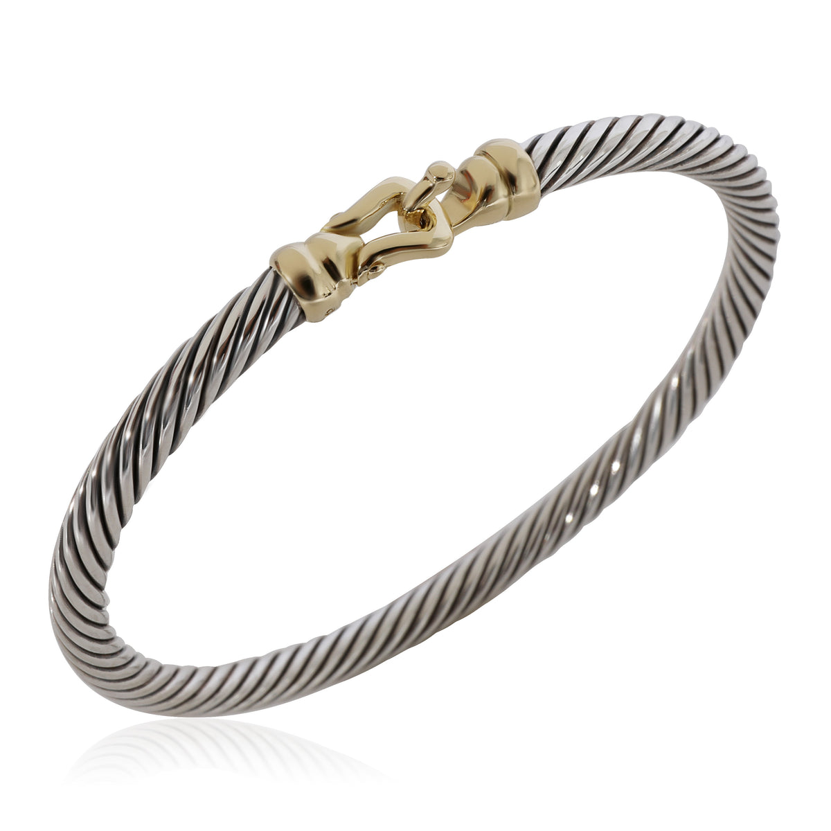 David Yurman Buckle Bangle in 18K Yellow Gold/Sterling Silver