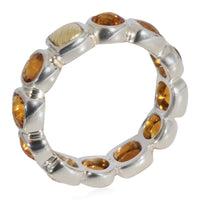 David Yurman Chiclet Citrine Eternity Band in 18K Yellow Gold/Sterling Silver