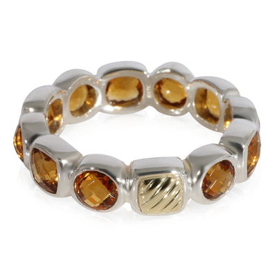 David Yurman Chiclet Citrine Eternity Band in 18K Yellow Gold/Sterling Silver