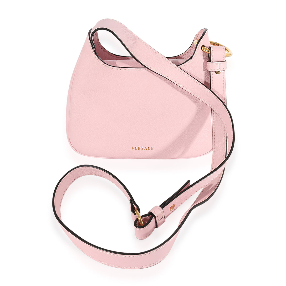 Versace Pale Pink Grained Leather Medusa Crossbody