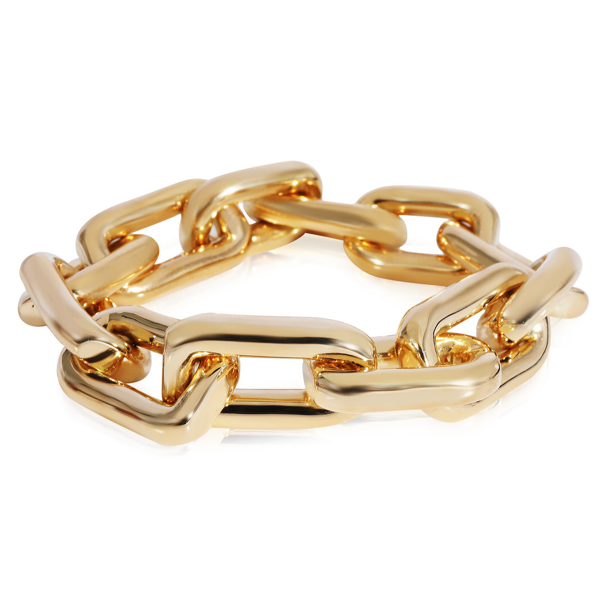 Interlocking Rectangular Bracelet Rectangular Open Link Bracelet in 18k Yellow Gold | myGemma | Item #124072