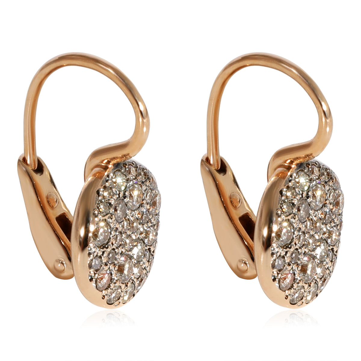 Pomellato Sabbia Diamond Earrings in 18k Rose Gold 0.78 CTW