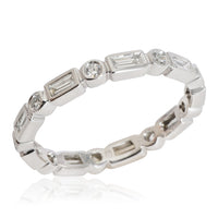 Baguette & Round Diamond Alternating Band in 950 Platinum 0.5 CTW