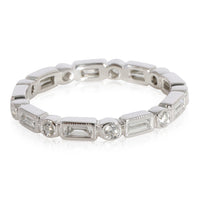 Baguette & Round Diamond Alternating Band in 950 Platinum 0.5 CTW