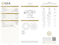 GIA Certified 1.25 Ct Round cut G VS1 Loose Diamond