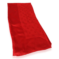 Louis Vuitton Red Silk Monogram Scarf