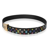 Louis Vuitton Black Multicolore Monogram LV Cut Belt 90