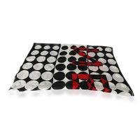 Chanel Black & White Silk Polka Dot Scarf