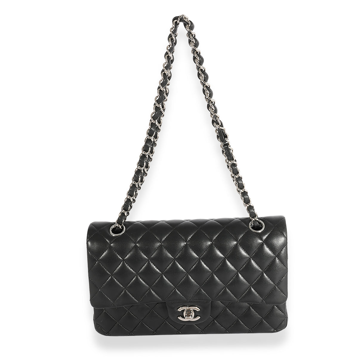 Chanel Black Quilted Lambskin Medium Classic Double Flap Bag