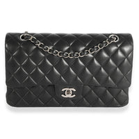 Chanel Black Quilted Lambskin Medium Classic Double Flap Bag