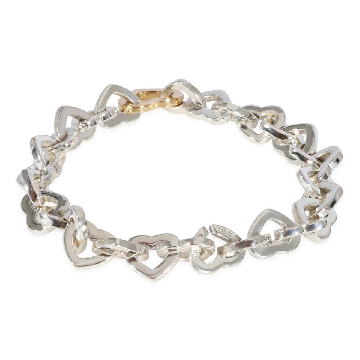 Tiffany & Co. Heart Link Bracelet in 18k Yellow Gold/Sterling Silver