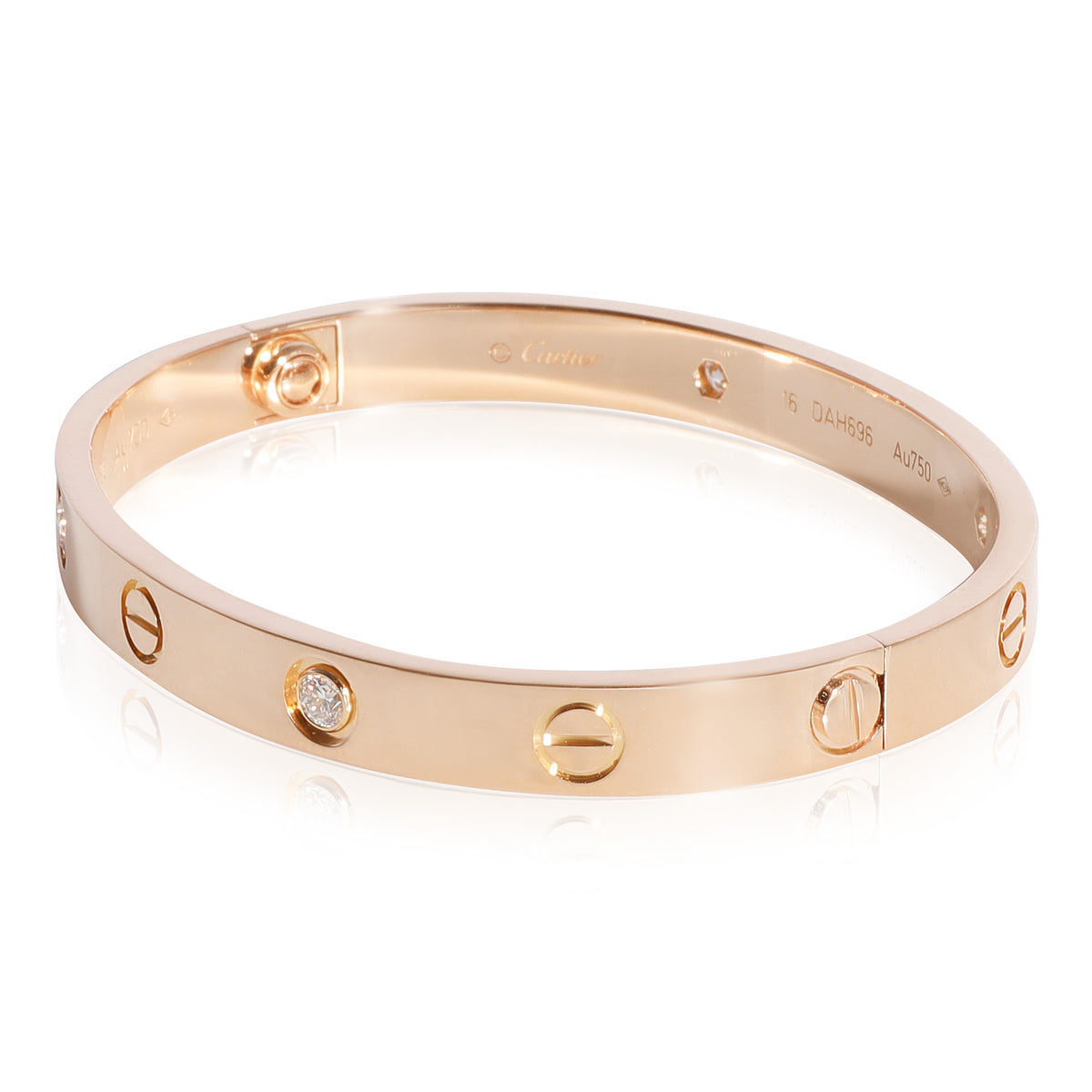 Cartier Love Bracelet, 4 Diamonds (Rose Gold, Diamonds)