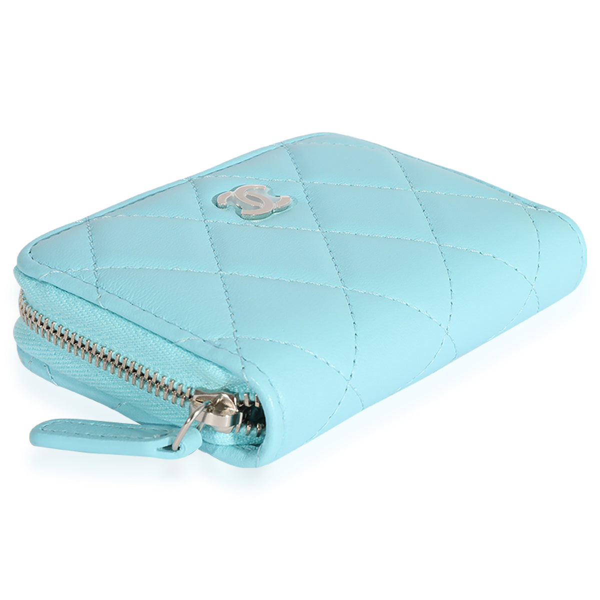 Chanel Tiffany Blue Small Classic Double Flap Bag in Lambskin Leather   Sellier