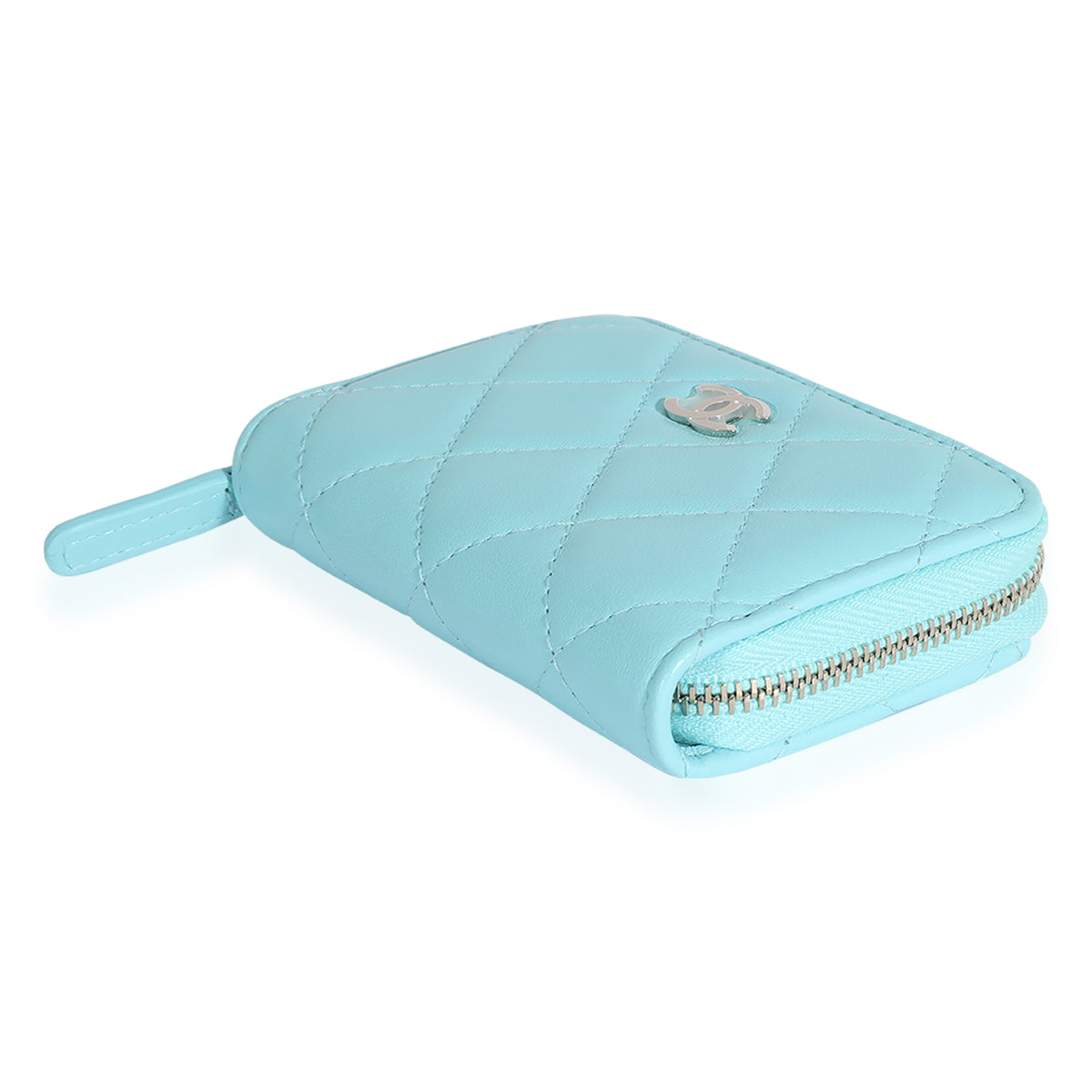 Chanel Medium Classic Double Flap Bag Blue Iridescent Lambskin Silver  Hardware
