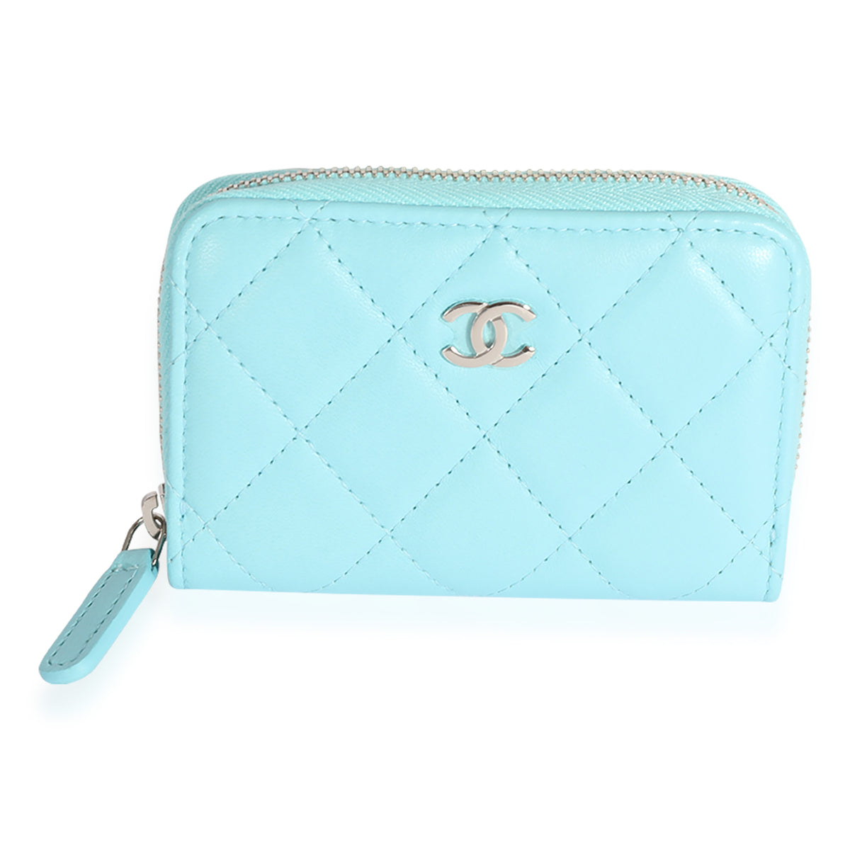 Chanel Blue Quilted Caviar Flap Card Holder Wallet, myGemma