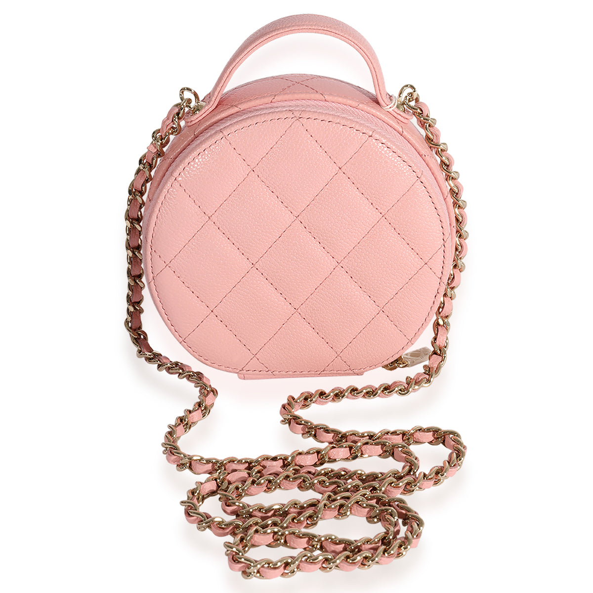 Chanel Pink Quilted Caviar Handle With Care Vanity Crossbody For