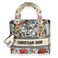 Multicolor Floral Embroidery Medium Lady D-Lite Bag