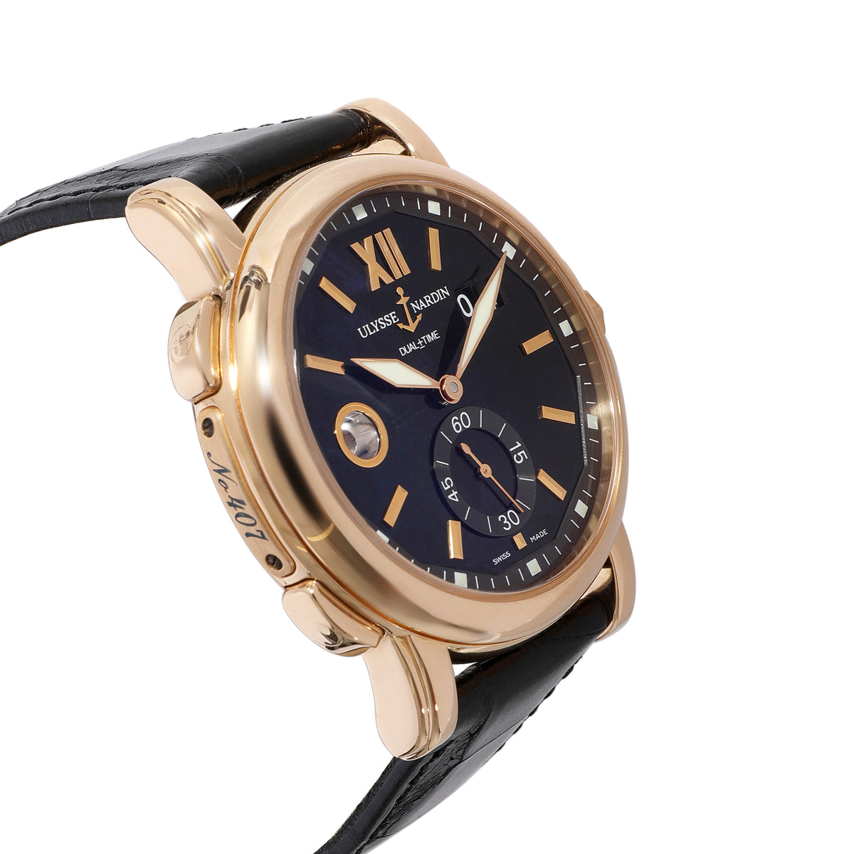 Ulysse Nardin GMT Big Date 246 55 Men s Watch in 18kt Rose Gold