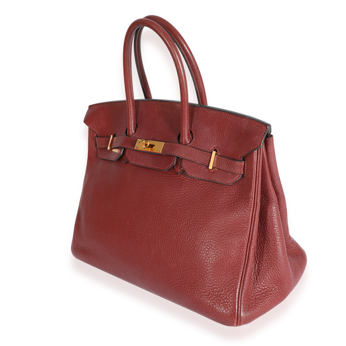 Hermès Rouge H Clémence Birkin 35 GHW