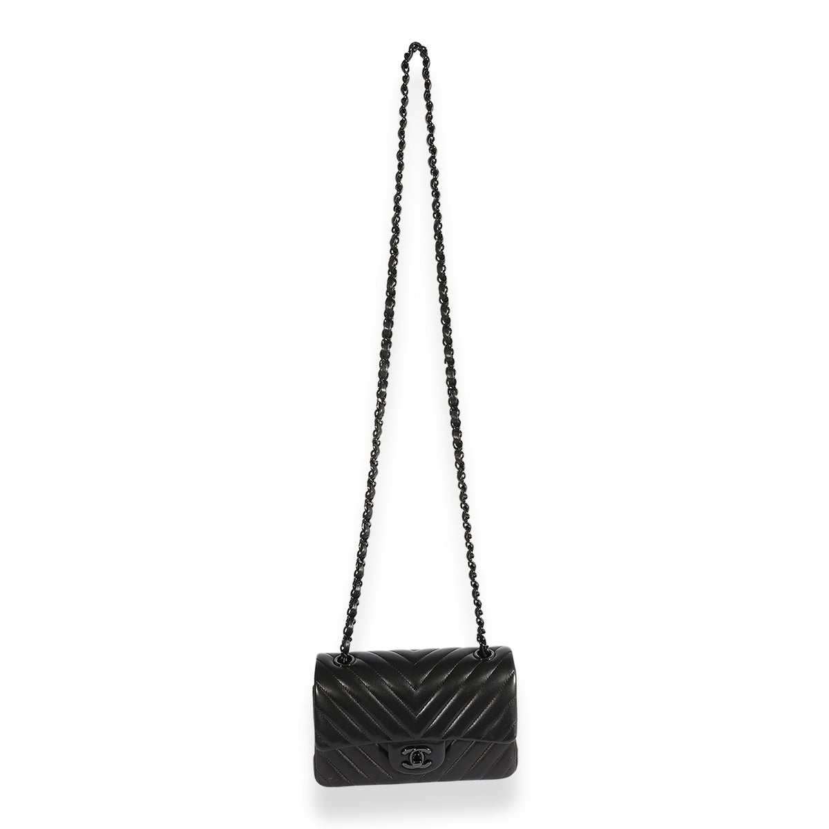 Timeless Chanel mini rectangular classic flap Black Lambskin ref