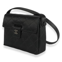 Chanel Vintage Black Quilted Satin Evening Bag