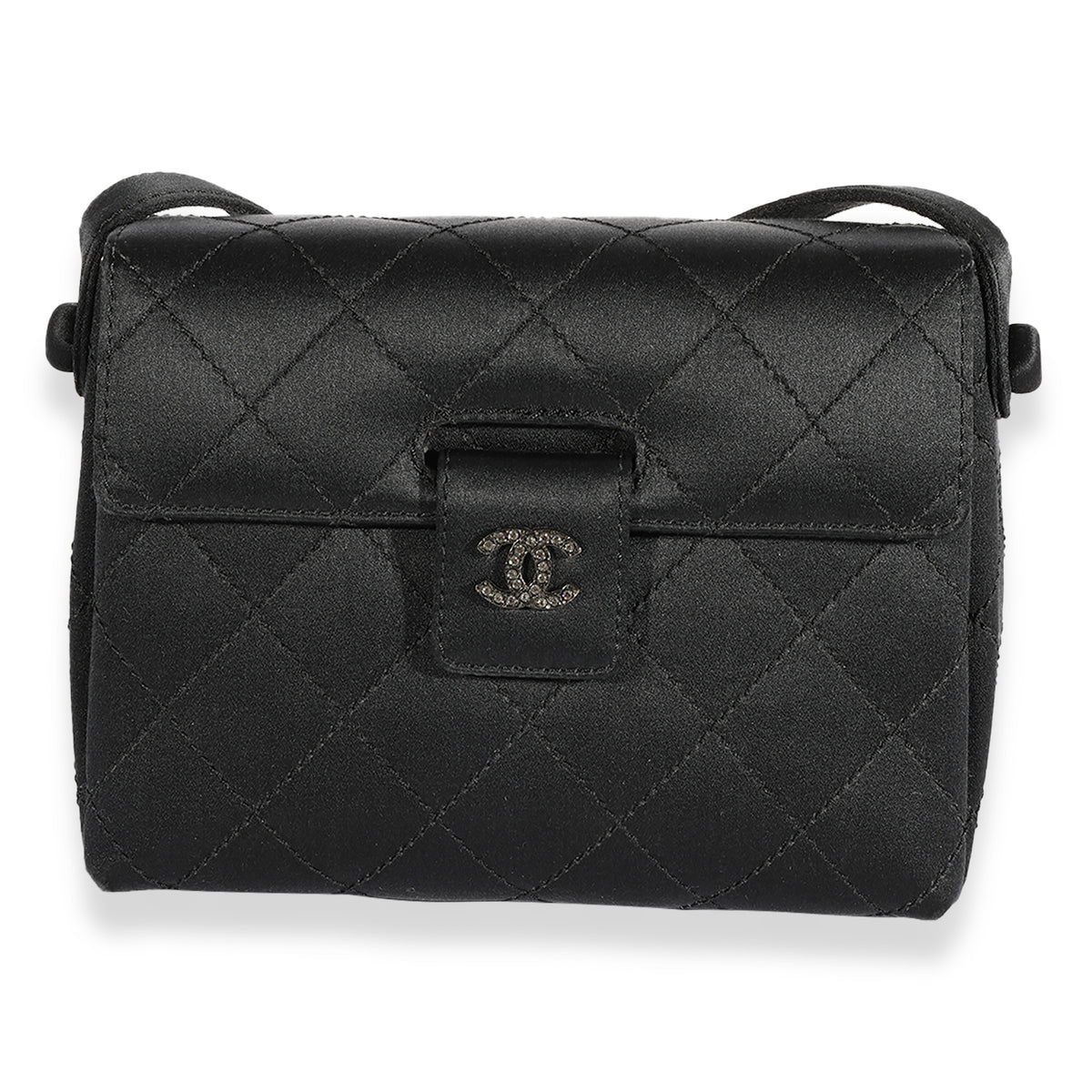 Chanel Vintage Black Quilted Satin Evening Bag, myGemma