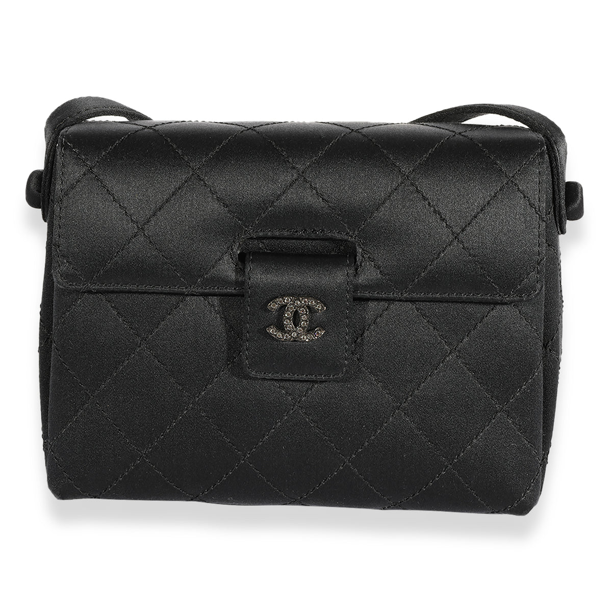 Vintage Chanel Evening Bag Black Quilted Satin – EYECATCHERSLUXE