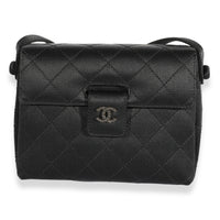 Chanel Vintage Black Quilted Satin Evening Bag